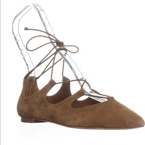 LOEFFLER RANDALL NEW IN BOX LACE UP SUEDE FLAT 36
